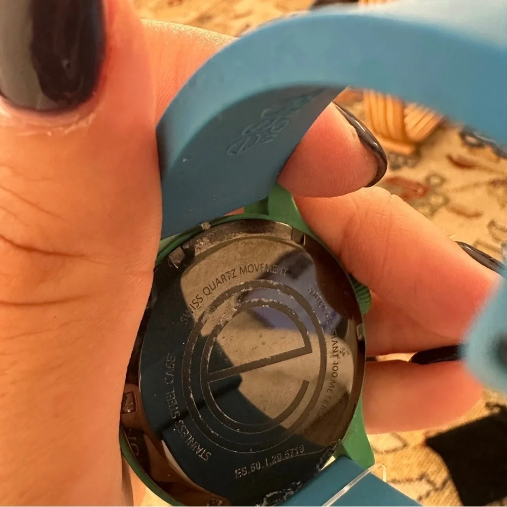 ESQ Movado 07301465 Silicone and Dial Blue Green Case Watch